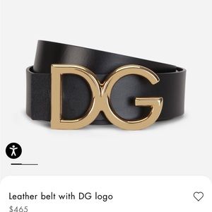 Lux leather belt with vintage gold-plated DG logo.